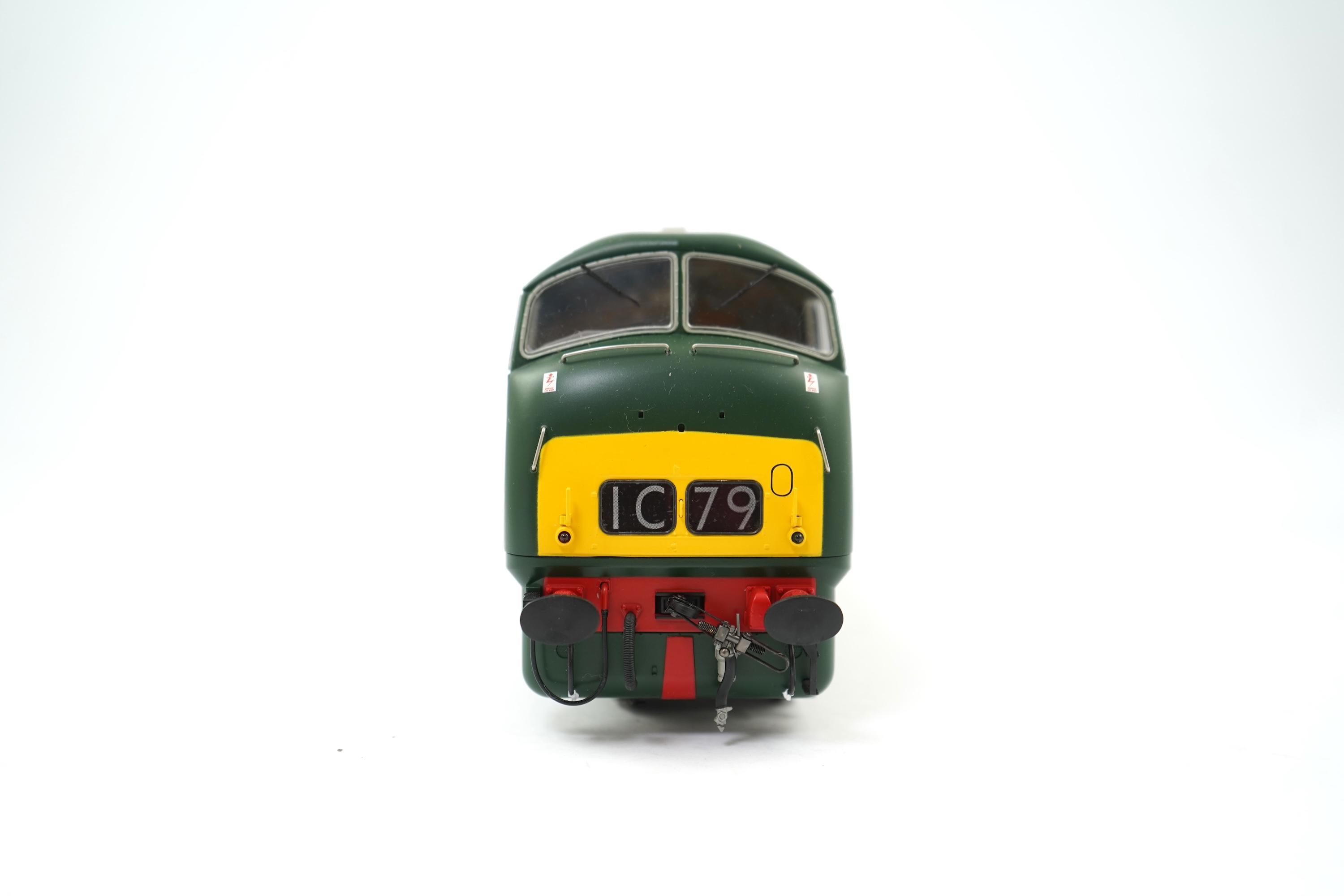 An 0 Gauge Heljan model of BR Warship Class Onslaught D832 Bo-Bo diesel hydraulic locomotive, powered for two rail operation, with original box.